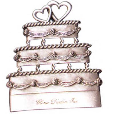 Genuine pewter wedding cake ornament