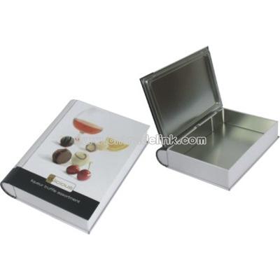 Gift tin book shaped tin box