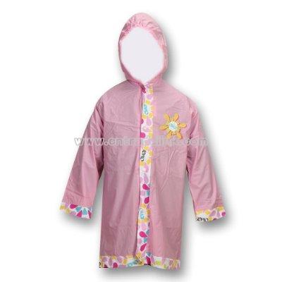 Girl's Pink Rain Slicker Size Small 8/9 Medium 10/12