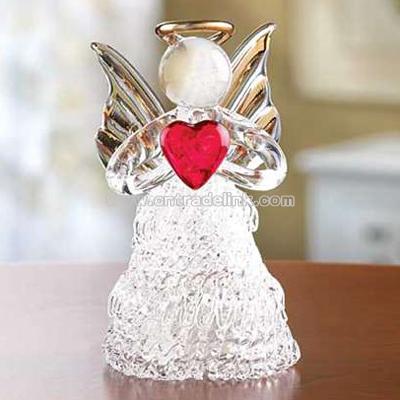 Glass Angel with LED Light