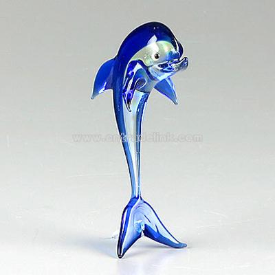 Glass Dancing Dolphin Figurine