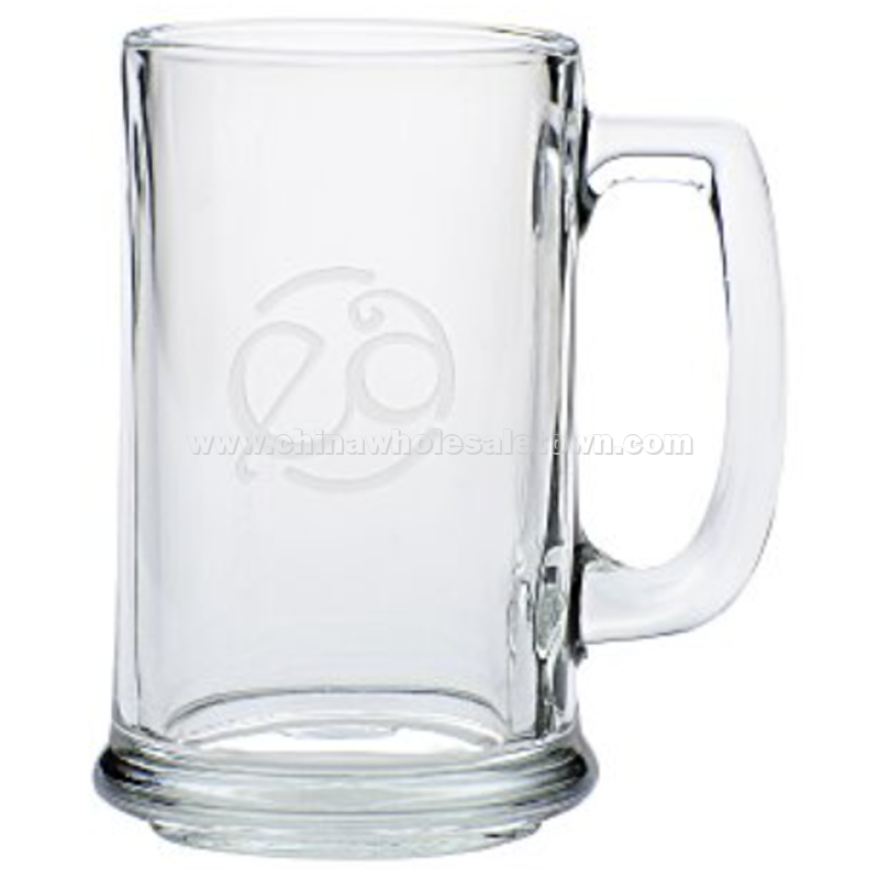 Glass Tankard Mug - 14.5 oz. - Deep Etch