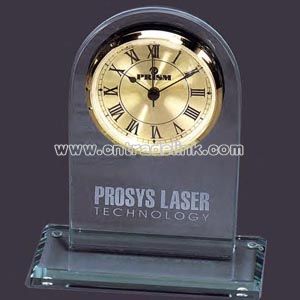 Glass arch second hand clock large