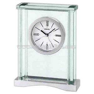 Glass desk clock