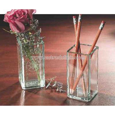 Glass pen or pencil holder