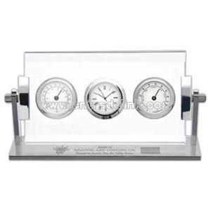 Glass weather station clock