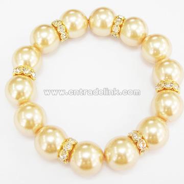Glass with golden rhinestone Bracelet