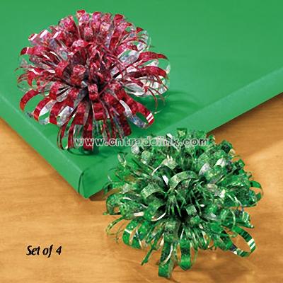 Glitter Frosted Bows Set Of 4