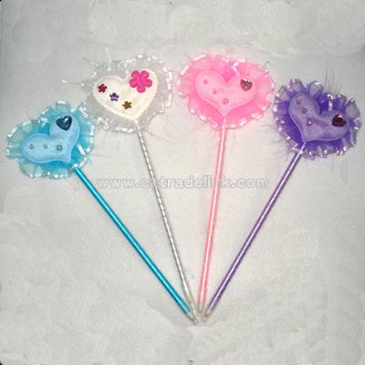 Glitter Heart Feather Pen