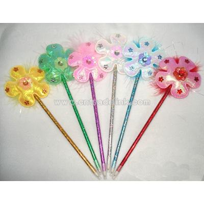 Glitter Windmill Feather Pen