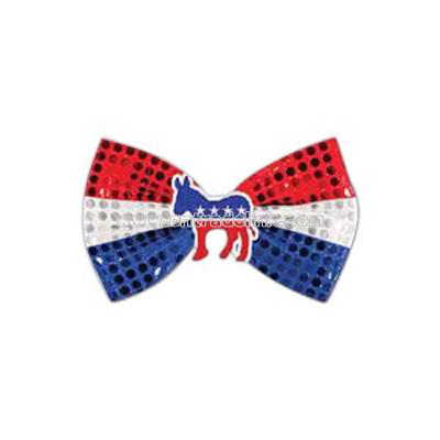 Glitz 'N Gleam - Patriotic bow tie with icon attached.