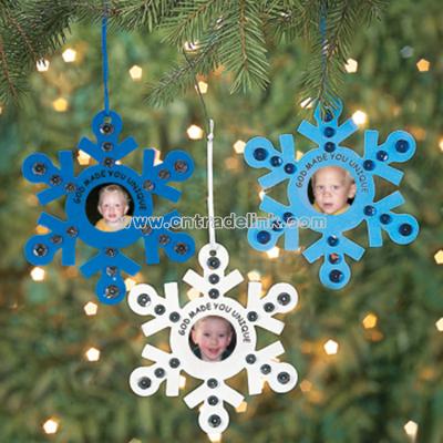 “God Made You Unique” Snowflake Photo Frame Ornament