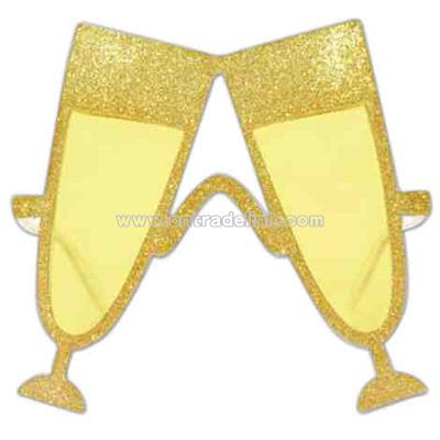 Gold - Champagne glass shaped sunglasses