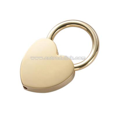 Gold Mini Heart Key Chain