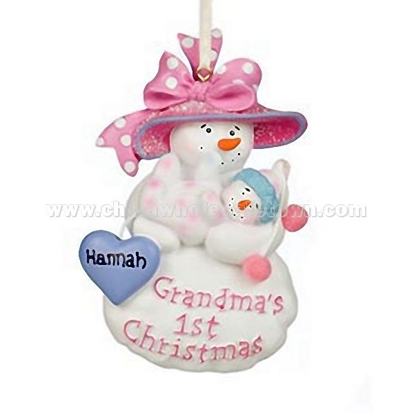 Grandma's First Christmas Girl - Personalized Christmas Ornament
