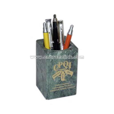 Green Hualien marble pencil holder