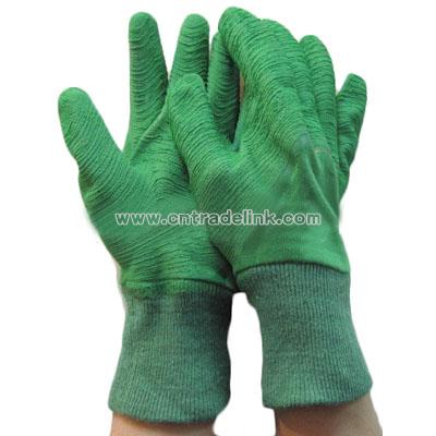 Green Latex Coated Gloves