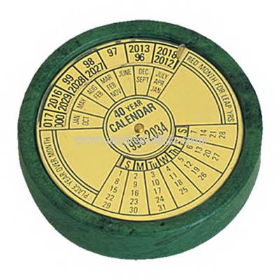 Green marble 40 year calendar