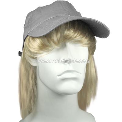 Grey Ball Cap with Bangs and Hair