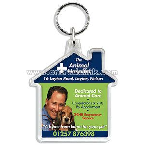 HOUSE SHAPED ACRYLIC KEYCHAIN