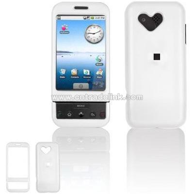 HTC T-Mobile G1 Google Cell Phone Solid White Snap-On Case Cover with Removable Swivel Belt Clip