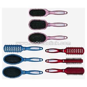 Hair Brush with Metal and Rubber Painting