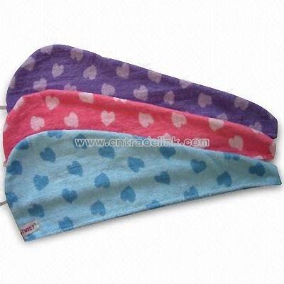 Hair Drying Towel with Reactive Printing