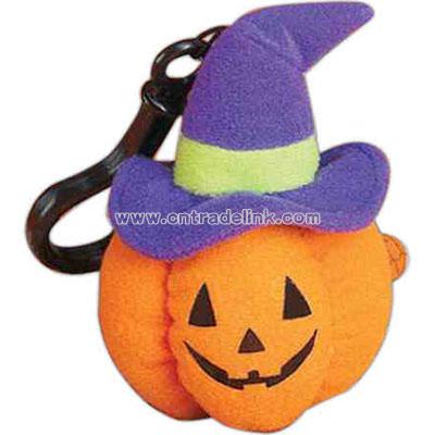 Halloween pumpkin figure with backpack clip