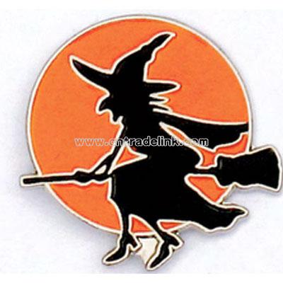 Halloween witch, lapel pin