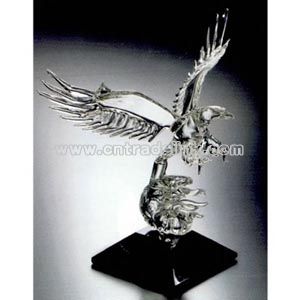 Hand blown crystal eagle