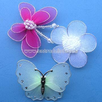 Handmade Multicolored Butterfly Design Costume Brooches