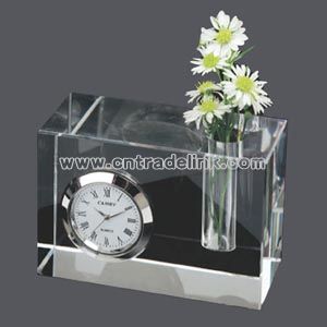 Handmade crystal rectangular clock