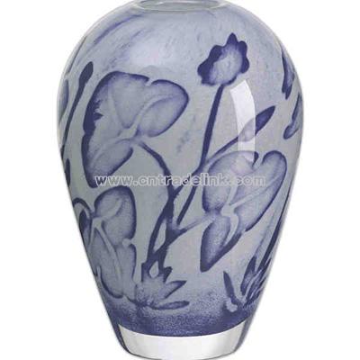 Handmade vase with a flower design