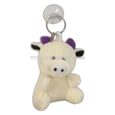 Hanging or keychain stuffed cow