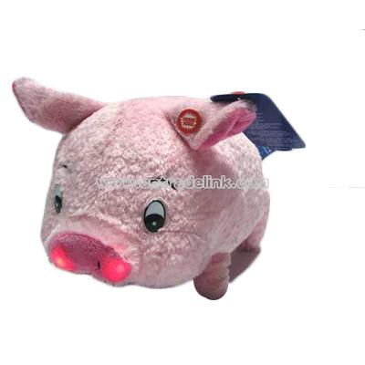 Happy Birthday Music and Flash Stuffed Pig