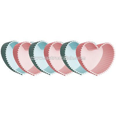 Heart Cakes Cases, Set of 6