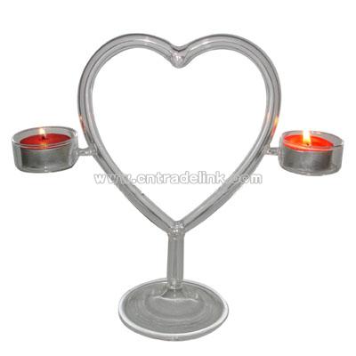 Heart Glass Candle Holder