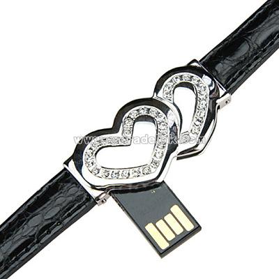 Heart Leather Bracelet USB Flash Drive