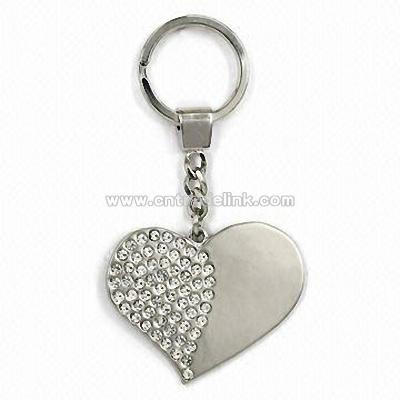 Heart Metal Keychain with Czech or Crystals