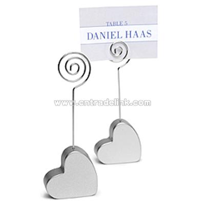 Heart Place Card Holders - Silver