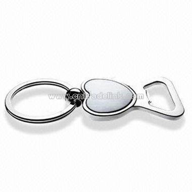 Heart Polished Bottle Opener Keychain
