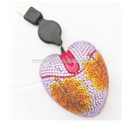 Heart Rhinestone Mouse