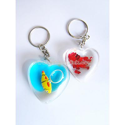 Heart Shape Liquid Keychain