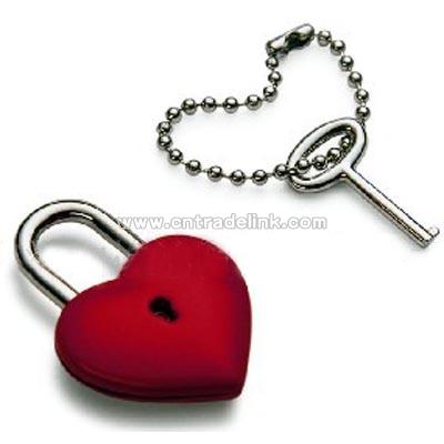 Heart Shaped Padlock With Keychain