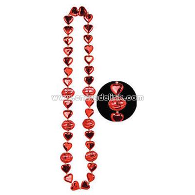 Heart beads with kiss me lips