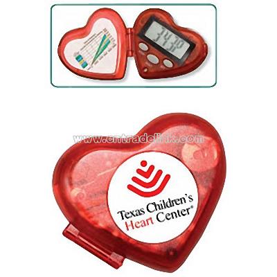 Heart pedometer with clock