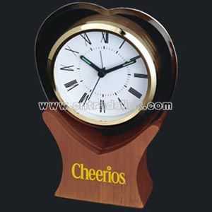 Heart shape glass desk clock