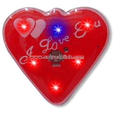 Heart with dual heart inside - Flashing pin with love theme