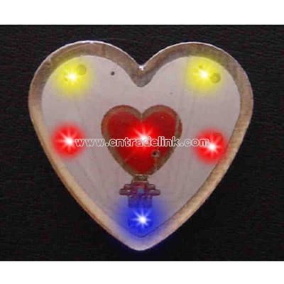 Heart with multi color lights - Flashing pin with love theme