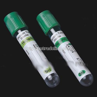 Heparin Vacuum Blood Collection Tube (Green Cap).